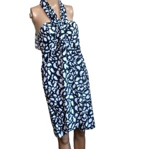 Club Monaco Ruffled Halter Dress Geometric  Size 6
